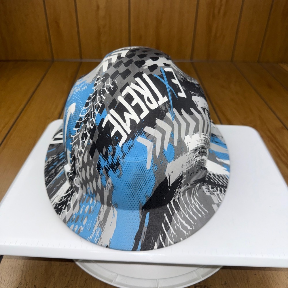 Lanon Extreme Full Brim Hard Hat Blue Grey  Safety Helmet LH666 ANSI Z89.1